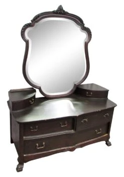 Mahogany Dresser With Big Mirror