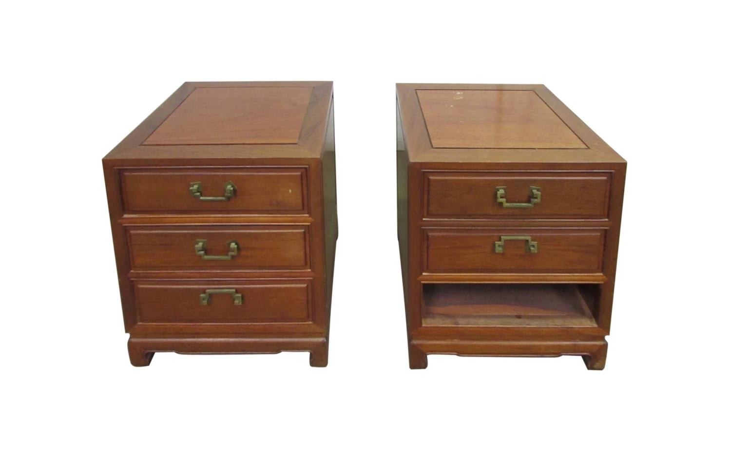Pair Of Reproduction 1950s Solid Wood Nightstands 3 Pair Of Reproduction 1950s Solid Wood Nightstands