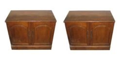 Pair Of Vintage 1950s Traditional Wood Night Stands