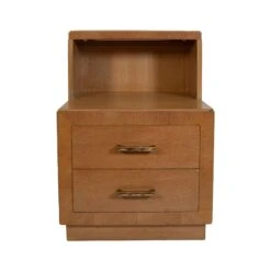 Vintage Blonde Storage Two Drawer Nightstand