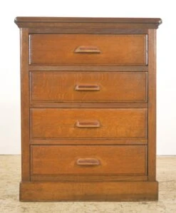 Vintage Medium Wood Tone Oak 4 Drawer Nightstand
