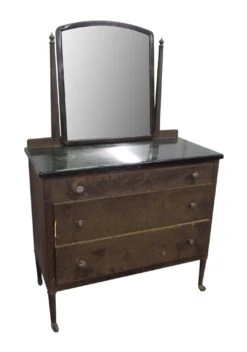 Vintage Metal Dresser With Mirror
