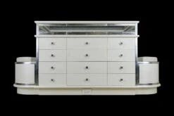 Walk-in Closet White Jewelry Display Case Storage Island