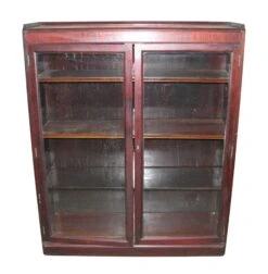 Antique Classic Mahogany Display Cabinet With Four Shelves