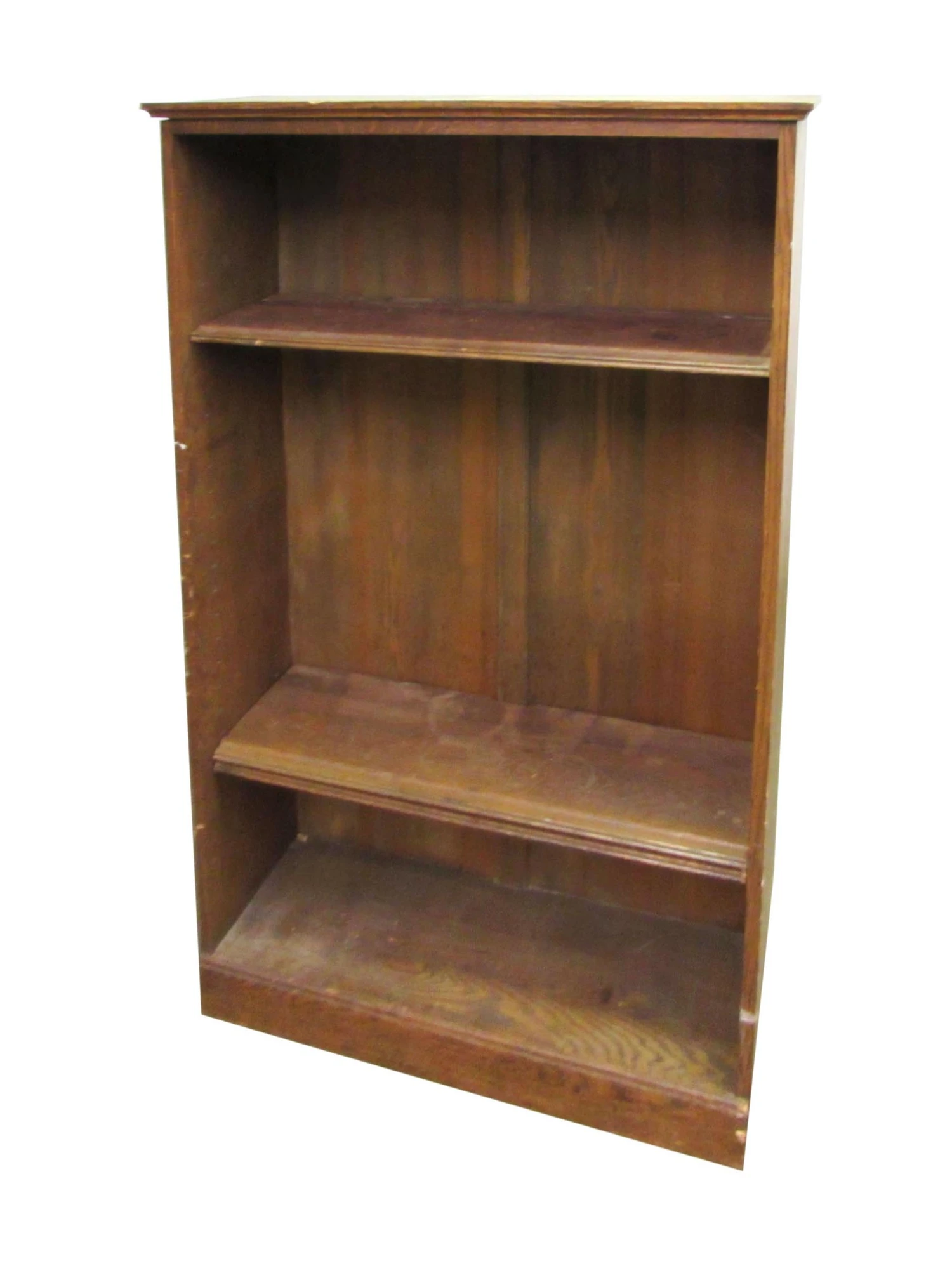 Vintage 3 Shelf Wood Storage Bookcase 5 Vintage 3 Shelf Wood Storage Bookcase - Image 3