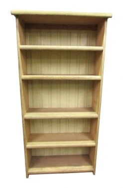 Pickled Oak Five Shelf Bookcase