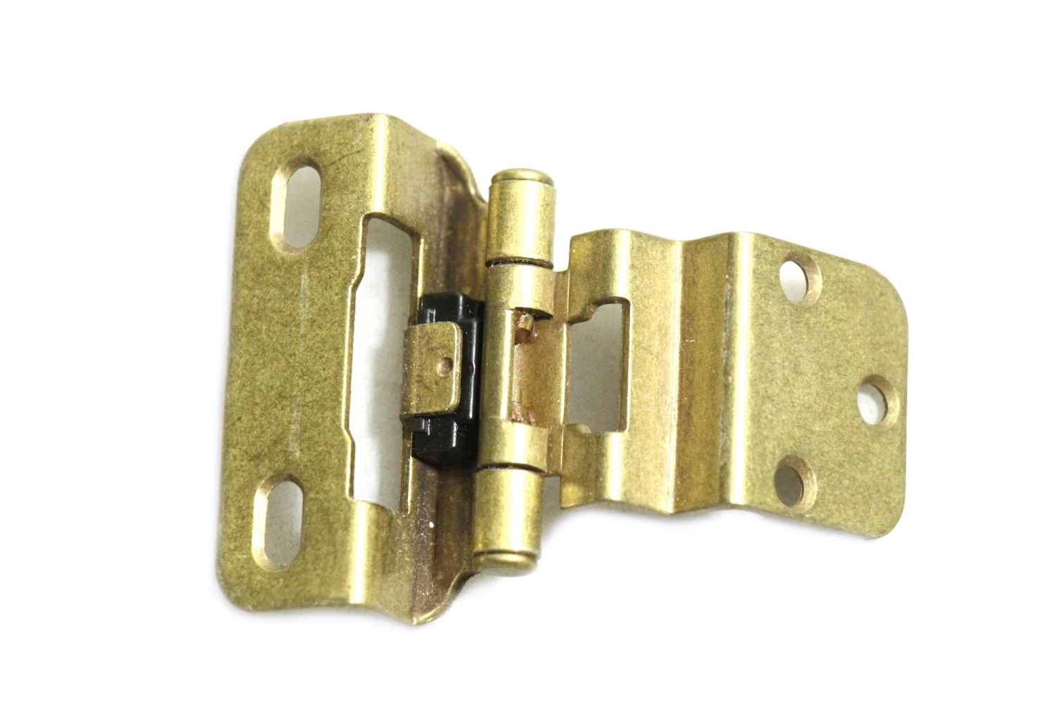 Pair Of 2.25 In. Partial Wrap Cabinet Brushed Brass Hinges 5 Pair Of 2.25 In. Partial Wrap Cabinet Brushed Brass Hinges - Image 3