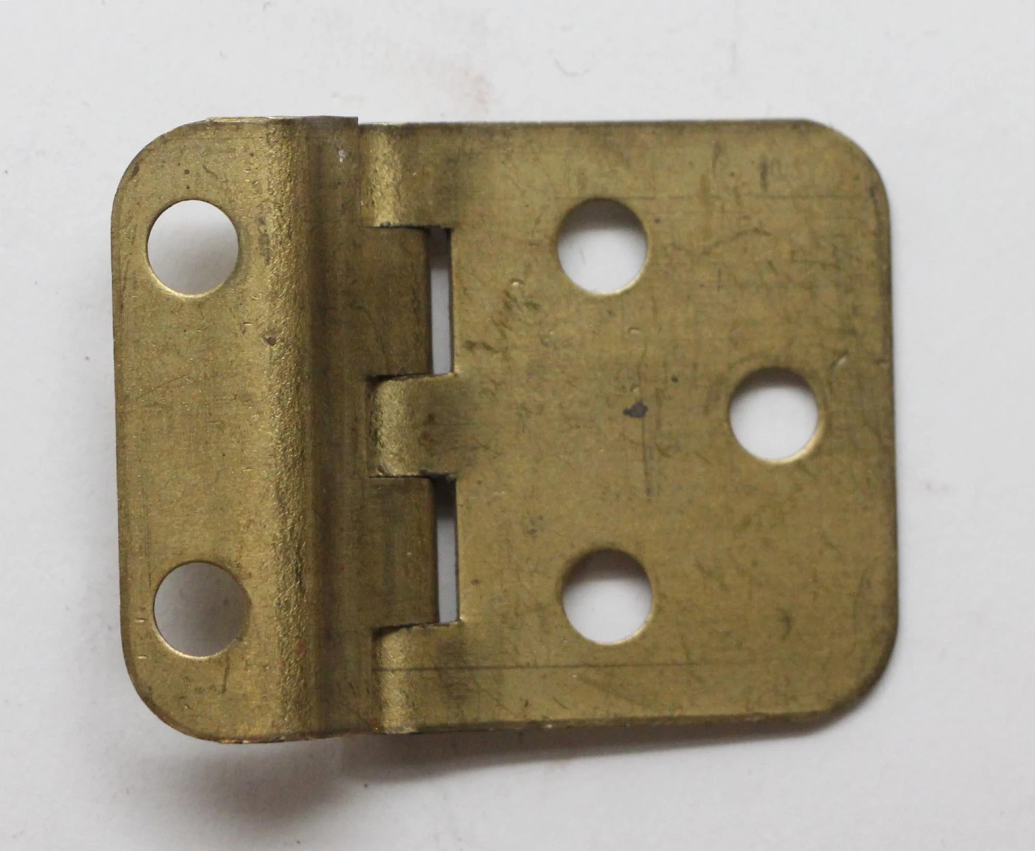 Pair Of Vintage 1.875 X 1.5 Brass Classic Face Mount Offset Cabinet Hinges 5 Pair Of Vintage 1.875 X 1.5 Brass Classic Face Mount Offset Cabinet Hinges - Image 3