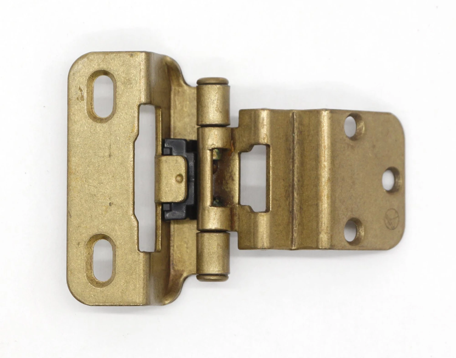 Vintage Steel Brass Plated Partial Wrap Cabinet Hinge 5 Vintage Steel Brass Plated Partial Wrap Cabinet Hinge - Image 3