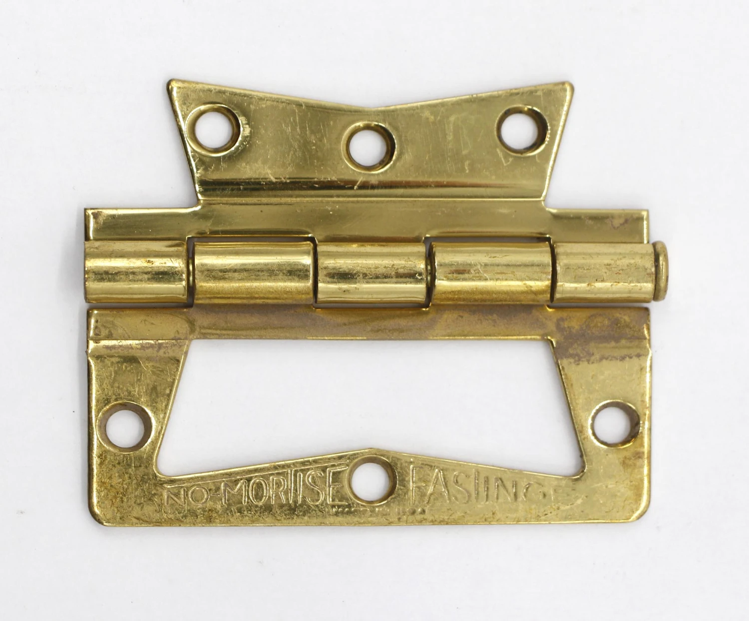 Set Of 4 Polished Brass No Mortise Fasting Bifold Cabinet Hinges 5 Set Of 4 Polished Brass No Mortise Fasting Bifold Cabinet Hinges - Image 3