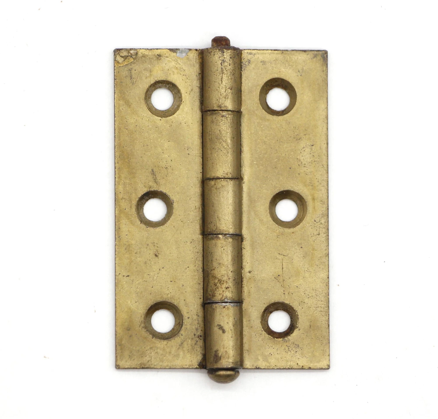 Set Of 10 Vintage 2.5 X 1.625 Brass Plated Steel Cabinet Hinges 5 Set Of 10 Vintage 2.5 X 1.625 Brass Plated Steel Cabinet Hinges - Image 3