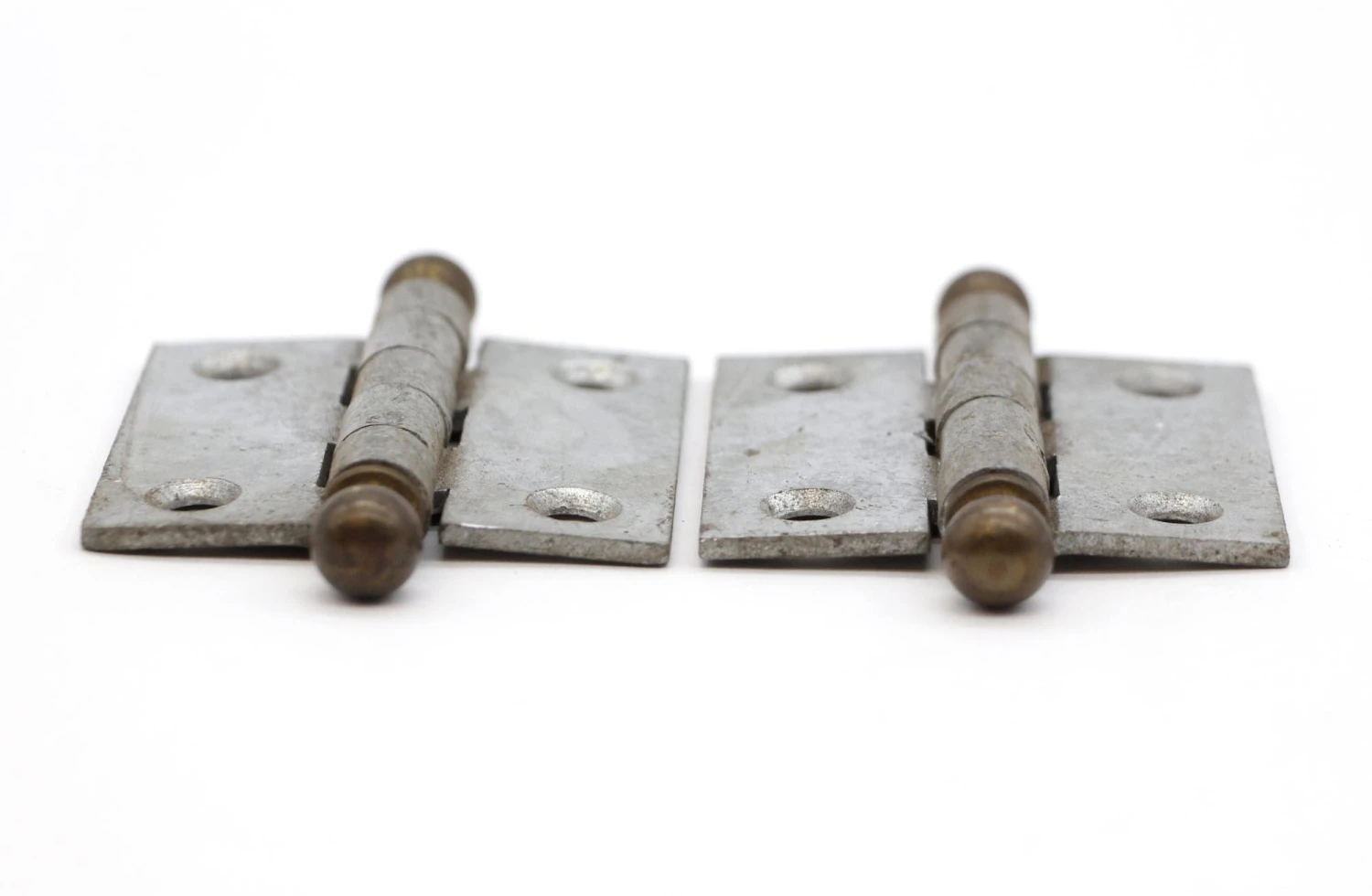 Pair Of 2 X 2 Steel Cabinet Hinges With Brass Ball Tips 5 Pair Of 2 X 2 Steel Cabinet Hinges With Brass Ball Tips - Image 3