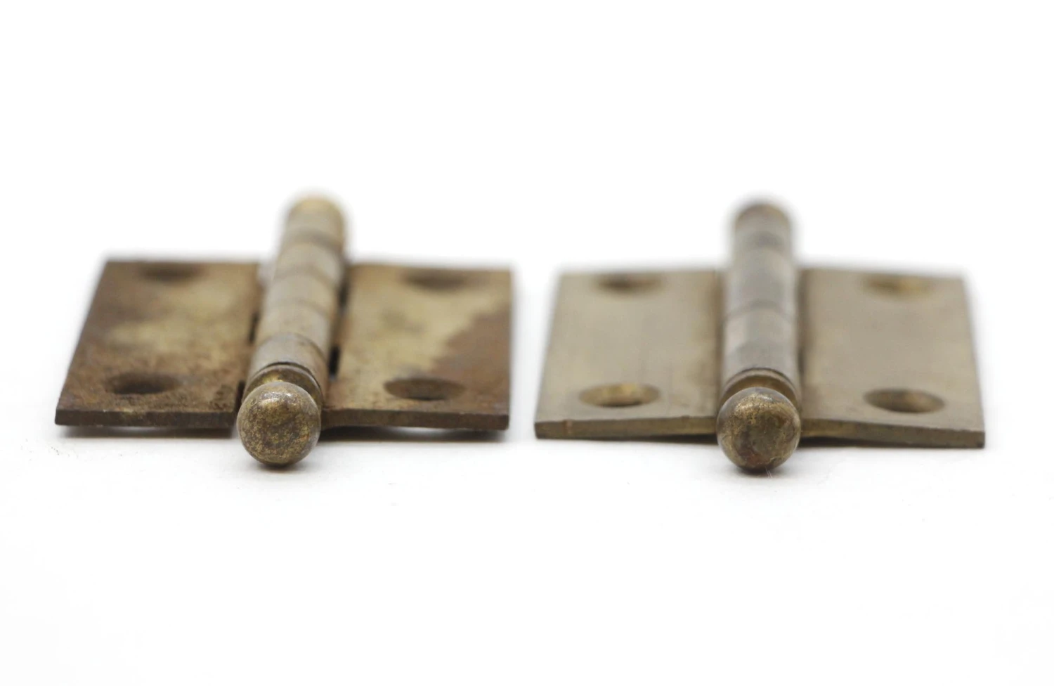 Pair Of Vintage 2 X 1.5 In. Brass Over Steel Cabinet Hinges 5 Pair Of Vintage 2 X 1.5 In. Brass Over Steel Cabinet Hinges - Image 3