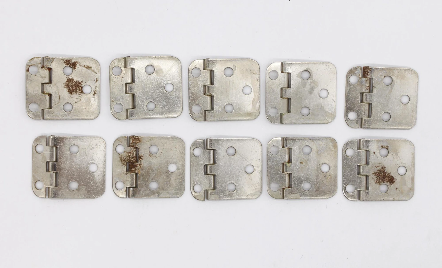 Set Of 10 Nickel Face Mount 1.5 X 1.75 Cabinet Hinges 4 Set Of 10 Nickel Face Mount 1.5 X 1.75 Cabinet Hinges - Image 2