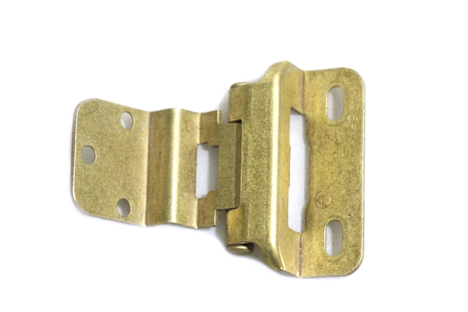 Pair Of 2.25 In. Partial Wrap Cabinet Brushed Brass Hinges 4 Pair Of 2.25 In. Partial Wrap Cabinet Brushed Brass Hinges - Image 2