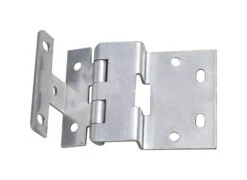 Pair Of Nickel Plated Brass Partial Wrap Cabinet Hinges -OGT Sale Store cabinet furniture hinges l211606