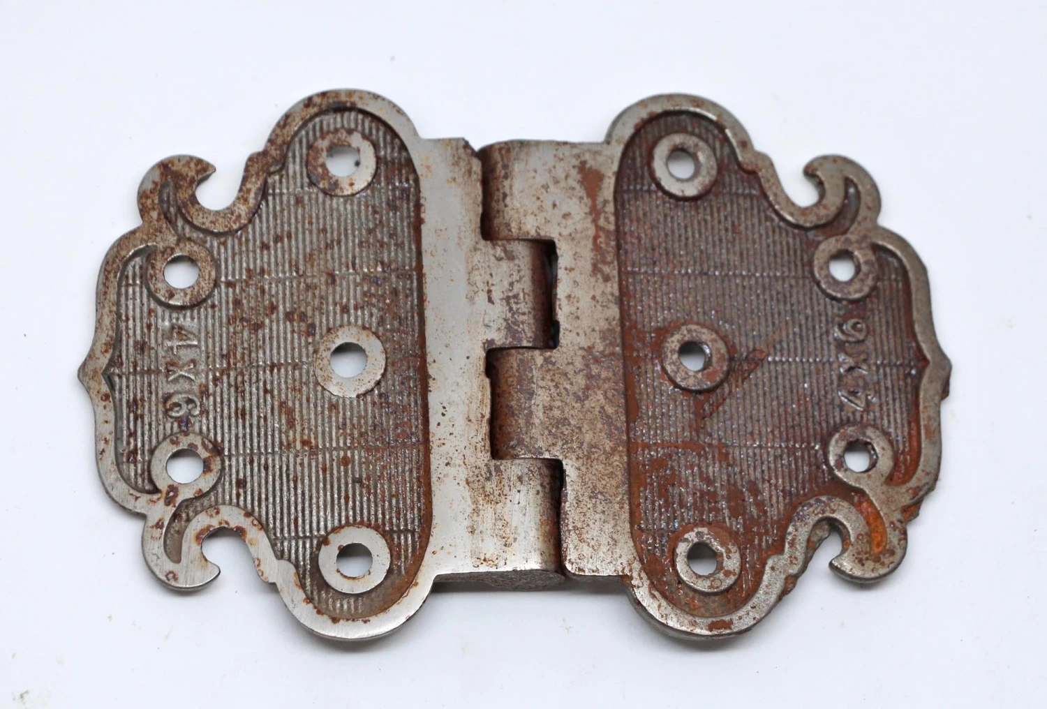 Victorian Nickel Over Cast Iron Surface Cabinet Furniture Hinge 4 Victorian Nickel Over Cast Iron Surface Cabinet Furniture Hinge - Image 2