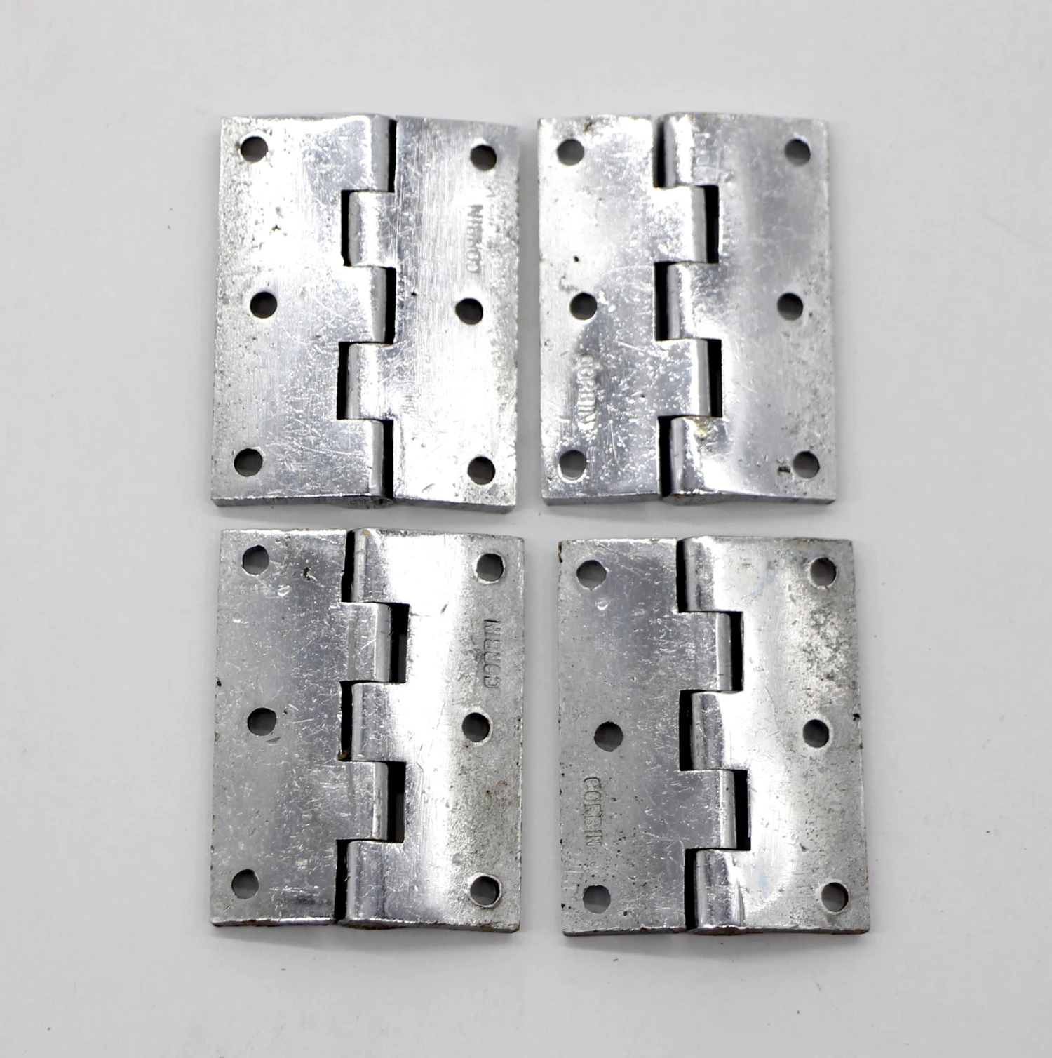 Set Of 4 Nickel Plated 2 X 1.5 Corbin Butt Cabinet Hinges 4 Set Of 4 Nickel Plated 2 X 1.5 Corbin Butt Cabinet Hinges - Image 2
