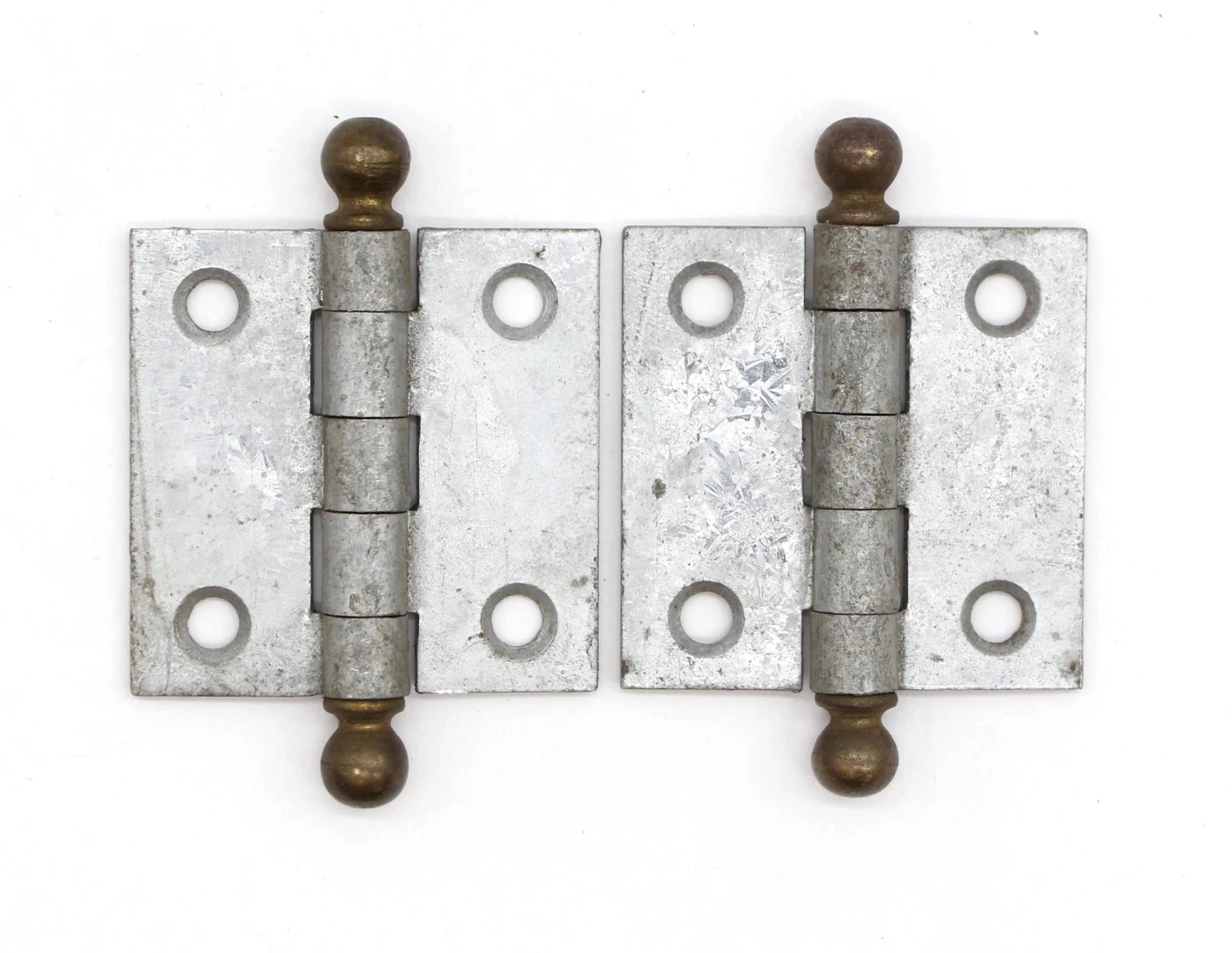 Pair Of 2 X 2 Steel Cabinet Hinges With Brass Ball Tips 3 Pair Of 2 X 2 Steel Cabinet Hinges With Brass Ball Tips