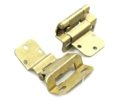 Pair Of 2.25 In. Partial Wrap Cabinet Brushed Brass Hinges