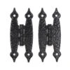 Pair Of Black Hammered Steel Arts & Crafts Cabinet Hinges