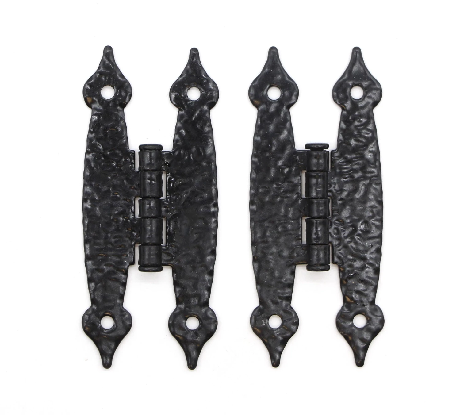 Pair Of Black Hammered Steel Arts & Crafts Cabinet Hinges 3 Pair Of Black Hammered Steel Arts & Crafts Cabinet Hinges