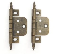 Pair Of Bronze Plated Steel Spring Semi Concealed Cabinet Hinges