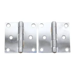 Pair Of Chrome Plated Steel Stanley 3 X 3 Butt Door Hinges