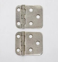Pair Of Chromed Steel Face Mount 1.75 X 1.5 Cabinet Hinges