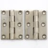 Pair Of Nickel Over Brass 2 X 1.5 Russwin Butt Cabinet Hinges -OGT Sale Store cabinet furniture hinges pair of nickel over brass 2 x 15 russwin butt cabinet hinges q278388
