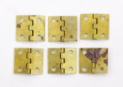 Set Of Vintage 0.5 X 0.5 Brass Jewelry Box Hinges 8 Set Of Vintage 0.5 X 0.5 Brass Jewelry Box Hinges -OGT Sale Store cabinet furniture hinges q279212