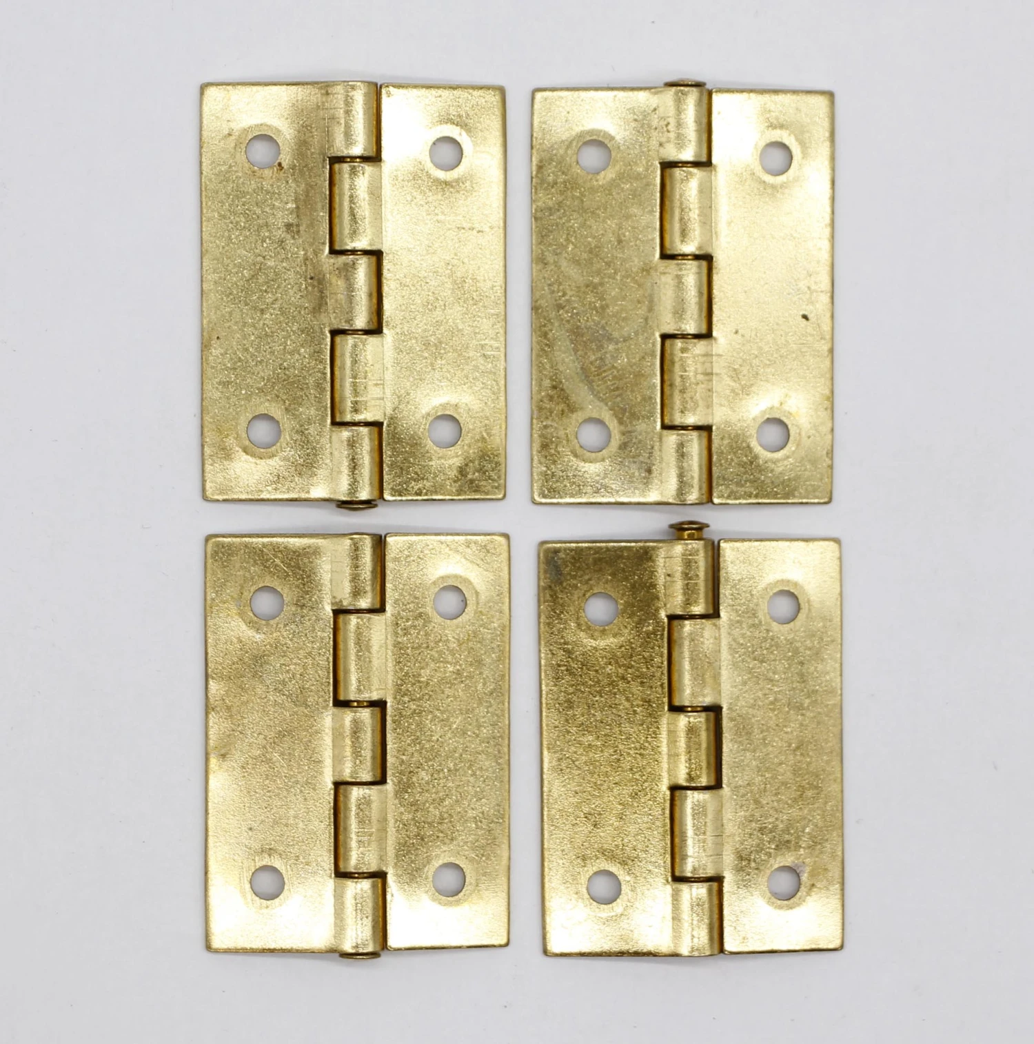 Set Of 4 Polished Brass Over Steel 2 X 1.75 Butt Cabinet Hinges 4 Set Of 4 Polished Brass Over Steel 2 X 1.75 Butt Cabinet Hinges - Image 2