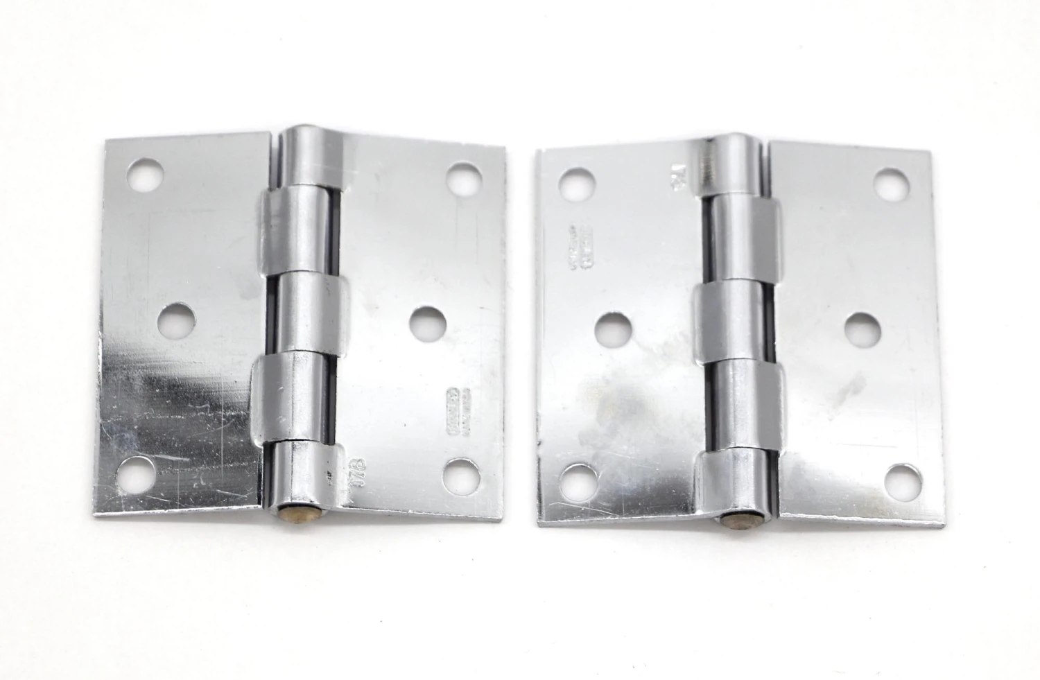 Pair Of Chrome Plated Steel Stanley 3 X 3 Butt Door Hinges 4 Pair Of Chrome Plated Steel Stanley 3 X 3 Butt Door Hinges - Image 2