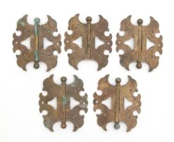 Set Of 4 X 3.375 In. Ornate Brass Butterfly Furniture Hinges 9 Set Of 4 X 3.375 In. Ornate Brass Butterfly Furniture Hinges -OGT Sale Store cabinet furniture hinges q286572