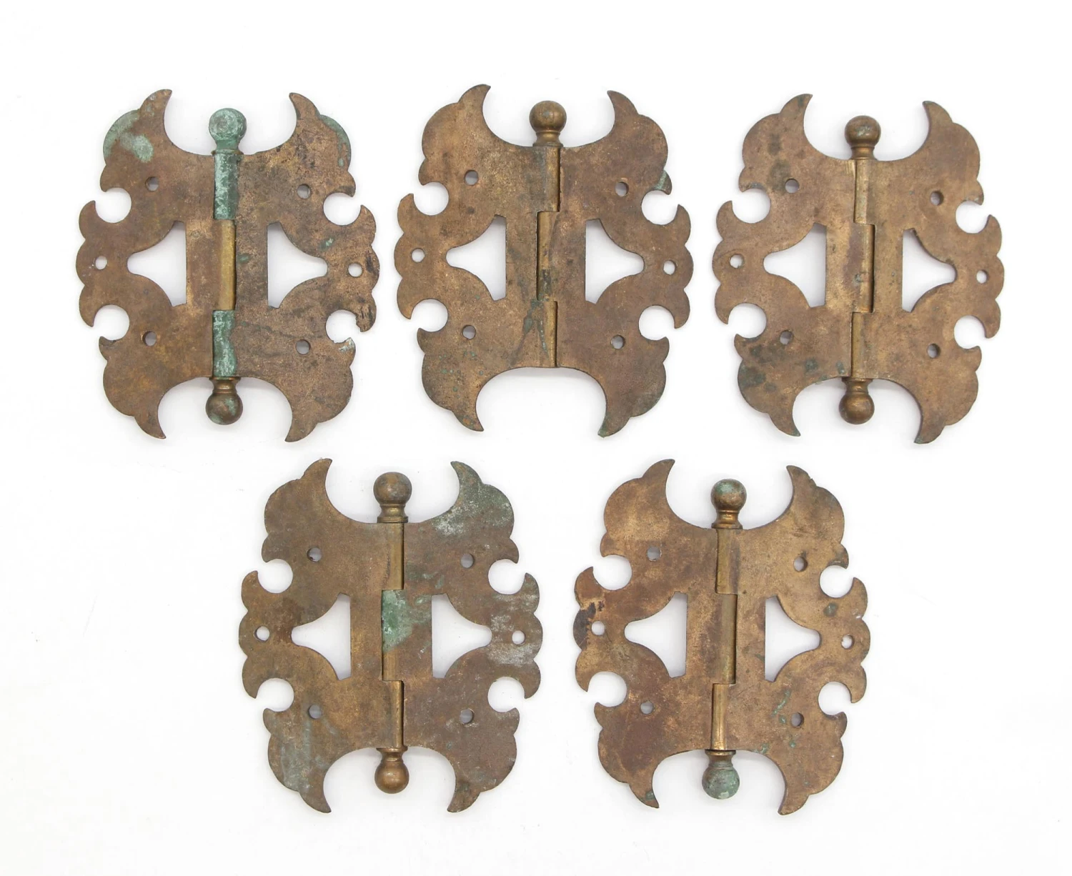 Set Of 4 X 3.375 In. Ornate Brass Butterfly Furniture Hinges 4 Set Of 4 X 3.375 In. Ornate Brass Butterfly Furniture Hinges - Image 2