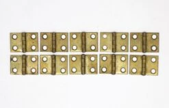 Set Of 10 Brass Plated 0.75 X 1.125 Steel Butt Hinges