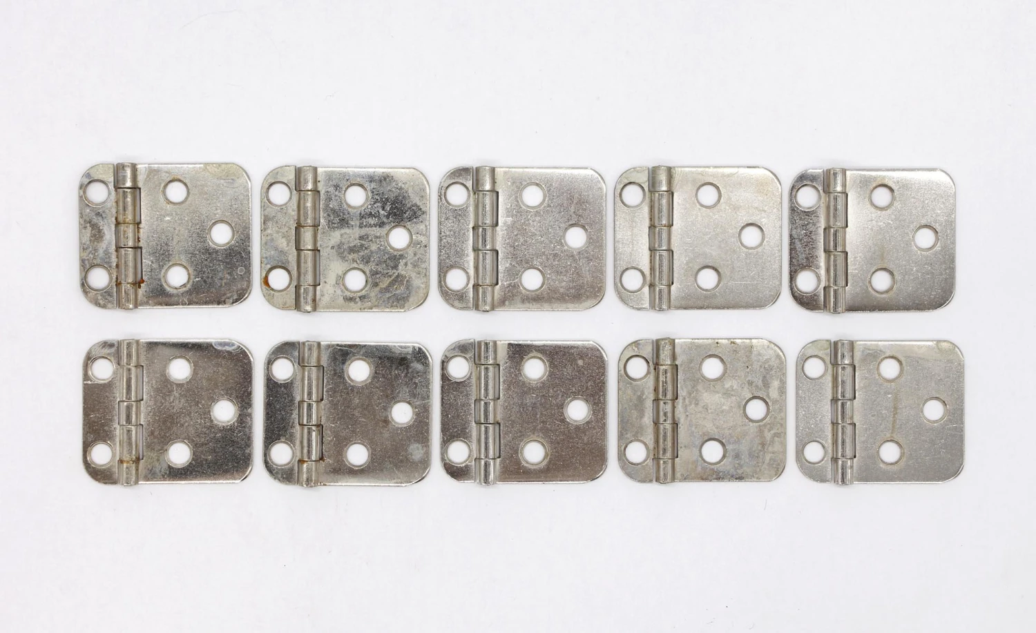 Set Of 10 Nickel Face Mount 1.5 X 1.75 Cabinet Hinges 3 Set Of 10 Nickel Face Mount 1.5 X 1.75 Cabinet Hinges