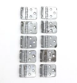 Set Of 10 Vintage Steel Offset Cabinet Hinges