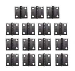 Set Of 15 Steel Black Cabinet 1.25 X 1.25 Butt Hinges