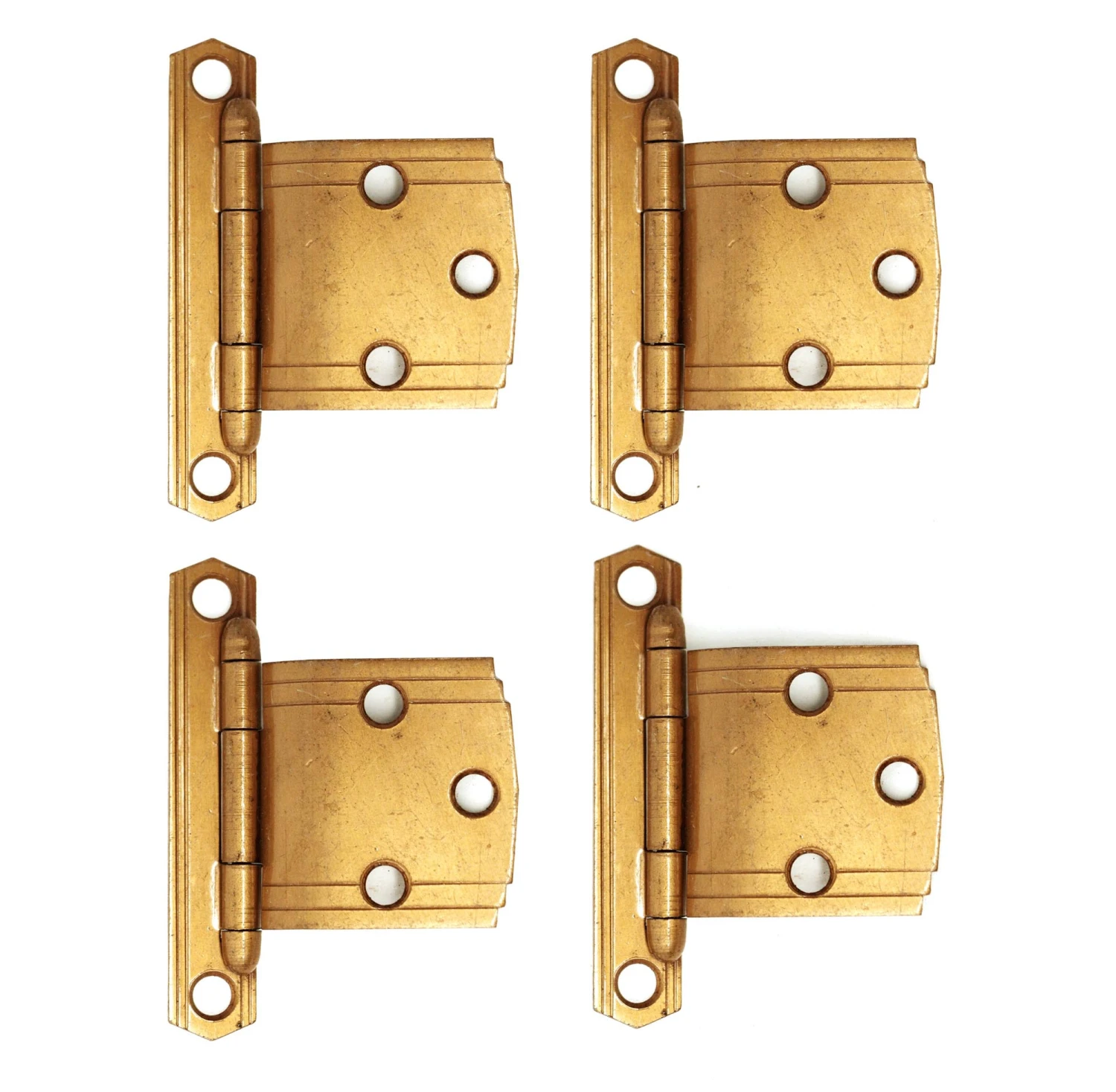 Set Of 4 Art Deco Copper Finish 2.75 X 2 Offset Cabinet Hinges 3 Set Of 4 Art Deco Copper Finish 2.75 X 2 Offset Cabinet Hinges