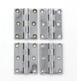 Set Of 4 Nickel Plated 2 X 1.5 Corbin Butt Cabinet Hinges