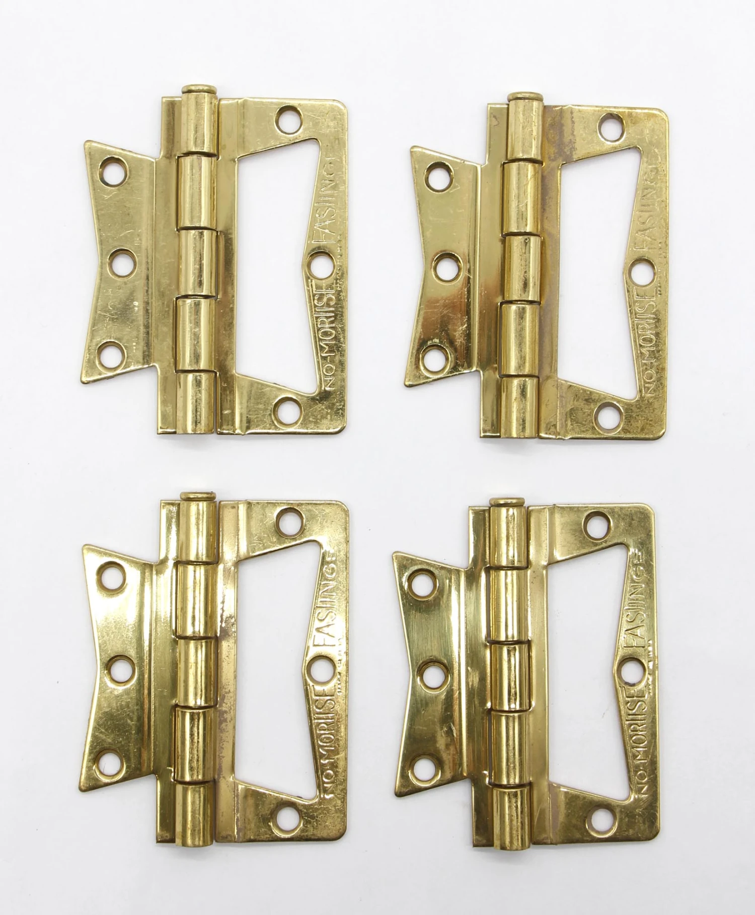 Set Of 4 Polished Brass No Mortise Fasting Bifold Cabinet Hinges 3 Set Of 4 Polished Brass No Mortise Fasting Bifold Cabinet Hinges