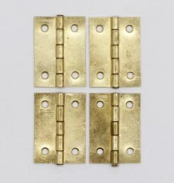 Set Of 4 Polished Brass Over Steel 2 X 1.75 Butt Cabinet Hinges