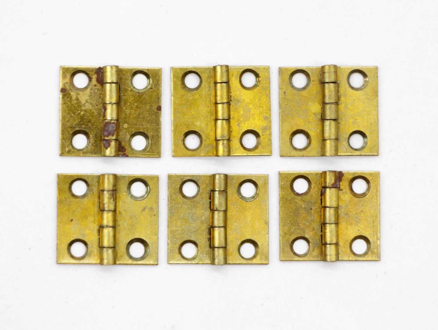 Set Of Vintage 0.5 X 0.5 Brass Jewelry Box Hinges 3 Set Of Vintage 0.5 X 0.5 Brass Jewelry Box Hinges
