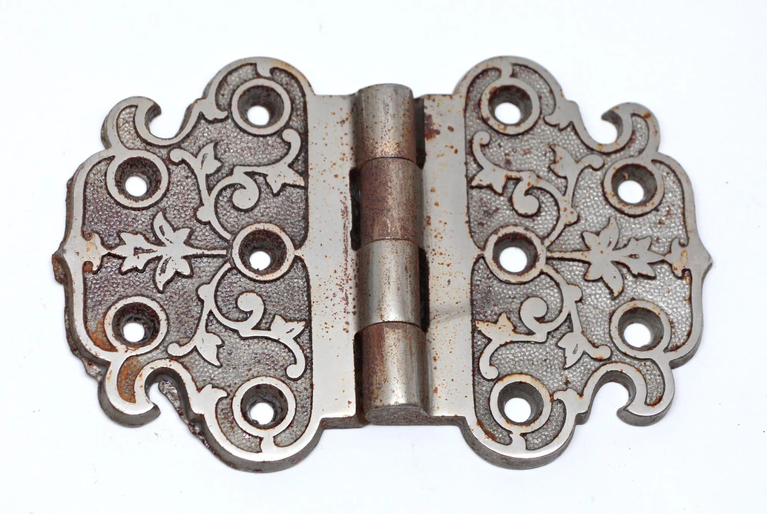 Victorian Nickel Over Cast Iron Surface Cabinet Furniture Hinge 3 Victorian Nickel Over Cast Iron Surface Cabinet Furniture Hinge