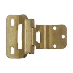 Vintage Steel Brass Plated Partial Wrap Cabinet Hinge