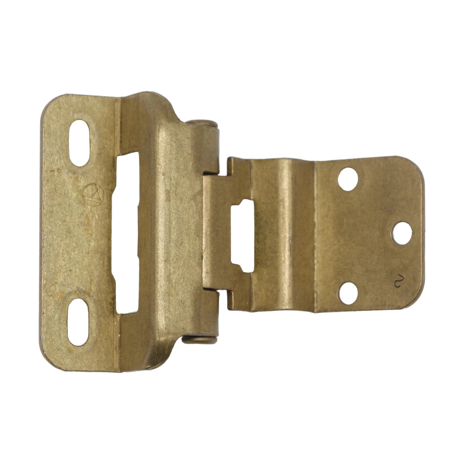 Vintage Steel Brass Plated Partial Wrap Cabinet Hinge 3 Vintage Steel Brass Plated Partial Wrap Cabinet Hinge