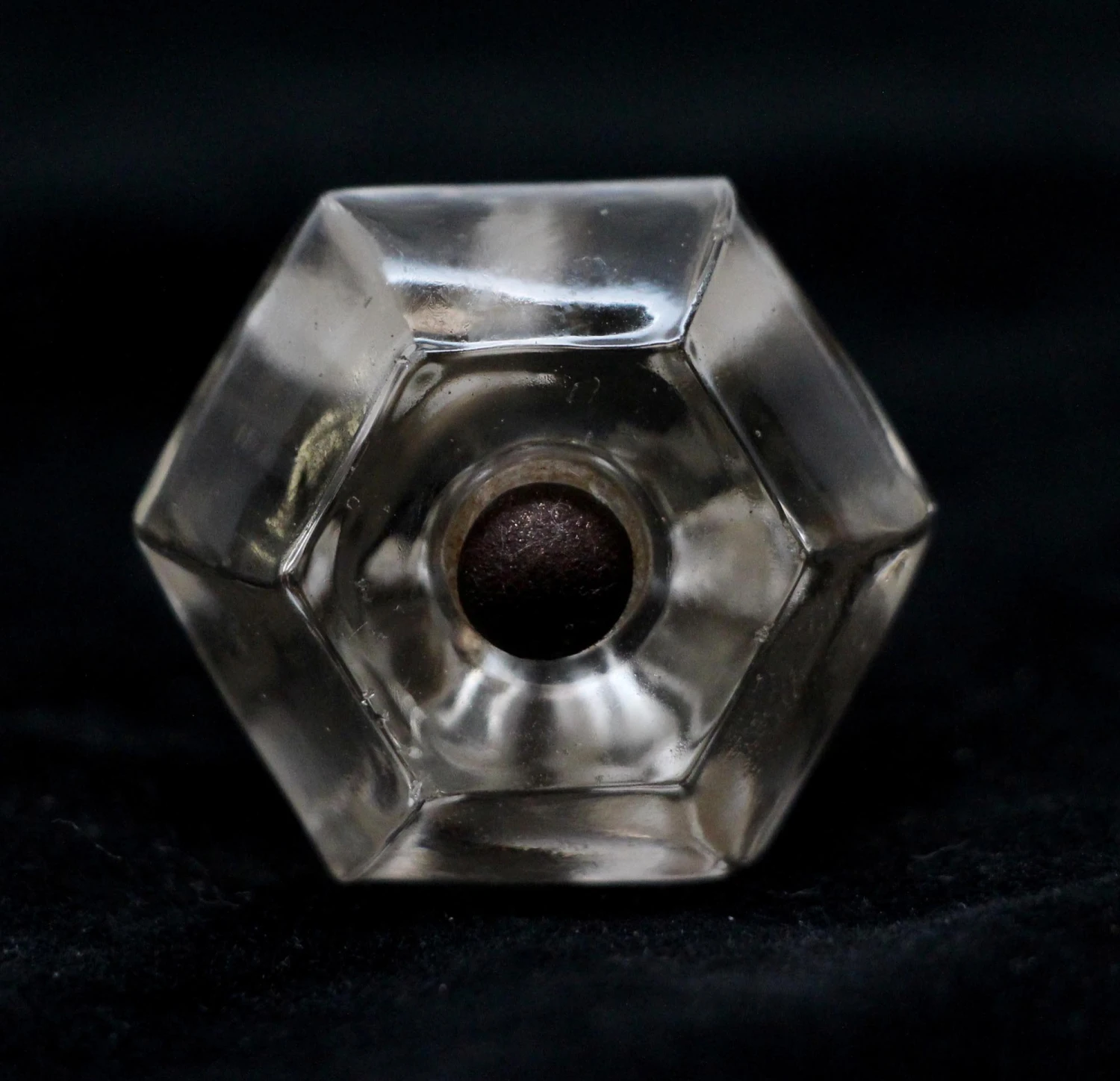 1.25 In. Vintage Clear Glass Hexagon Cabinet Knob 3 1.25 In. Vintage Clear Glass Hexagon Cabinet Knob