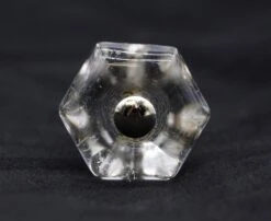 1.25 In. Vintage Hexagon Clear Glass Cabinet Drawer Knob