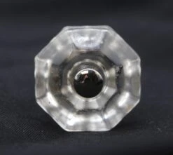 1.5 In. Vintage Octagon Clear Glass Drawer Cabinet Knob